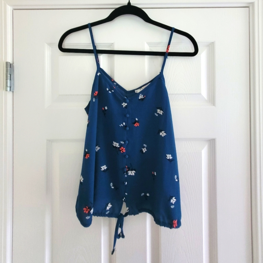 Blue Spagetti Strap Blouse